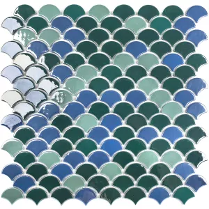 Стеклянная мозаика Vidrepur Soul Green mix 31,7х30,7 см