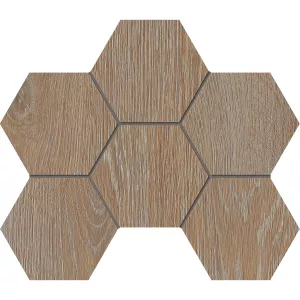 Мозаика Estima Kraft Wood KW01 Hexagon Структурированный 70432 28,5х25 см