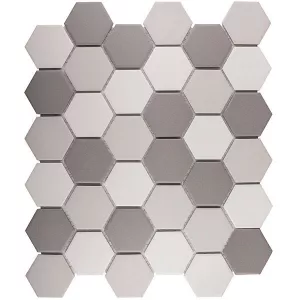 Противоскользящая мозаика Starmosaic Hexagon Grey Mix Antislip 32,5х28,2 см