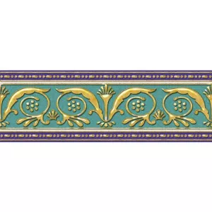 Бордюр 1721 Ceramique Imperiale Золотой 05-01-1-93-03-71-905-0 бирюзовый 9х25 см