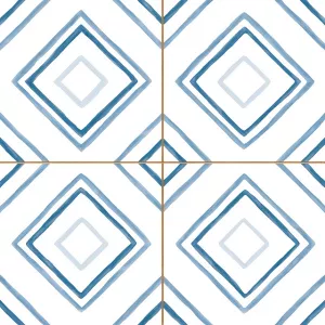 Плитка напольная Dvomo pre-cut Cannes бело-синий 45x45 см